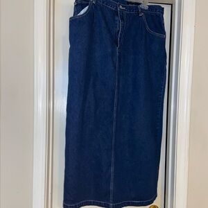 Ashley Stewart Blue Denim Maxi Skirt